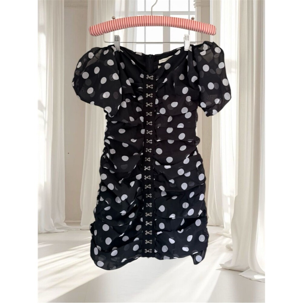 NWOT Urban Outfitters Black Polka Dot Corset Dress Size S